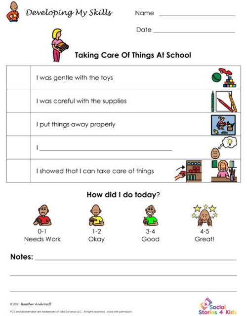 Developing My Skills - Taking Care Of Things At School