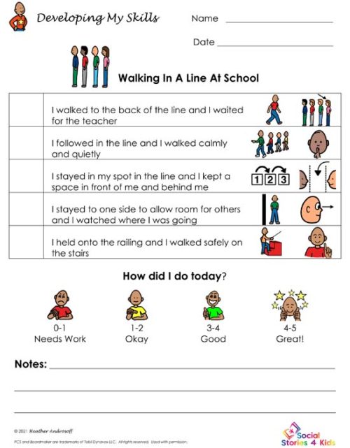 Developing My Skills - Walking In A Line At School